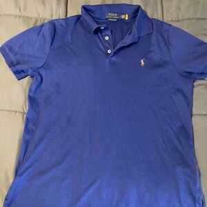Polo Ralph Lauren Polo Shirt Mens Medium Soft Touch Royal Blue Flesh Pony Cotton